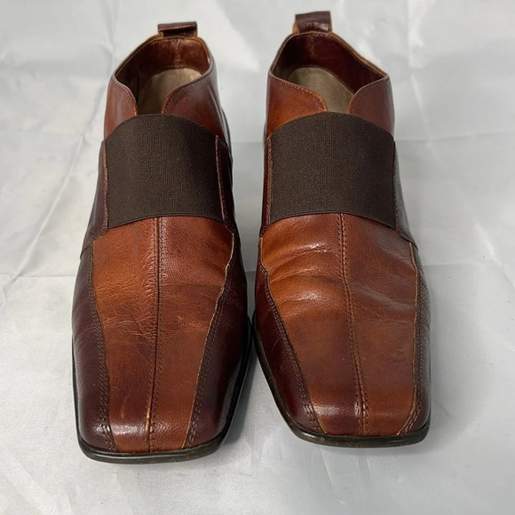 SESTO MEUCCI 2 Tone Italian Leather Bootie Nutmeg Hovercraft Sole Funky Size 6 - Picture 3 of 12